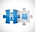 Plan Puzzle Shows Business Strategies. Royalty Free Stock Photo