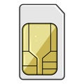 plan sim card cartoon vector illustration Royalty Free Stock Photo