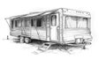 plan sketch style mobile home disassembly Royalty Free Stock Photo