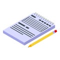 Plan task notebook icon, isometric style