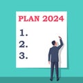 Plan 2024. To do list for next year. Vector illustration flat design.