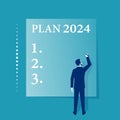 Plan 2024. To do list for next year. Vector illustration flat design.