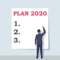 Plan 2020. To do list for next year. Vector illustration flat design Royalty Free Stock Photo