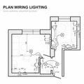 Plan wiring lighting. Electrical Schematic interior. Royalty Free Stock Photo