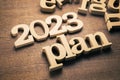 2023 plan with wooden numbers