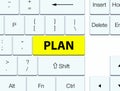 Plan yellow keyboard button Royalty Free Stock Photo