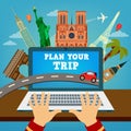 Plan your Trip. Travel Banner. Vacation Planning