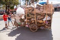 Planaltina, GoaÃÂ¡s, Brazil-July 27, 2019: Two men collecting cardboard for recycling in a homemade cart