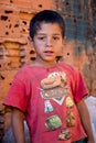 Planaltina, GoaÃÂ¡s, Brazil-July 7, 2018: A young boy standing in front of his home