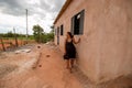 Planaltina, GoaÃÂ¡s, Brazil-November 15, 2018: A mother with her daughter standing outside