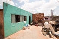 Front View of a house of a family that makes a living collecting scraps