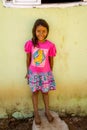 Planaltina, GoiÃÂ¡s, Brazil-April 27, 2019: A young girl standing outside her home