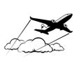 plane above clouds icon