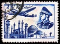 Plane above mosque, Mohammad Reza Shah Pahlavi serie, circa 1953