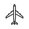 plane air transport line icon vector illustration Royalty Free Stock Photo