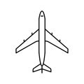 plane air transport line icon vector illustration Royalty Free Stock Photo