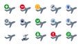 Plane aircraft icon set collection symbol of fast delivery transportation Royalty Free Stock Photo