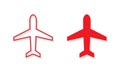 Plane, airplane icon vector in flat style. Air transport sign symbol Royalty Free Stock Photo