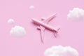 Plane,airplane model mockup in pastel for design key visual or commercial ads