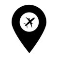 Plane, airport location map pin pointer icon. Element of map point for mobile concept and web apps. Icon for website design and ap Royalty Free Stock Photo
