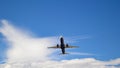 Plane approaching Corfu Ioannis Kapodistrias international airport Royalty Free Stock Photo