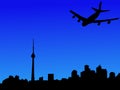 Plane arriving in Toronto