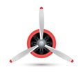 Plane blade propeller, vector airplane wood engine logo icon. Aircraft propeller fan