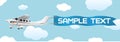 Plane with blank banner vector