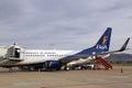 The plane of Bolivian Airlines waiting for passengers