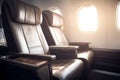 Plane business seats. Generate Ai Royalty Free Stock Photo