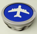 Plane Button Means Travel Or Vacation