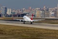 Plane and city Royalty Free Stock Photo