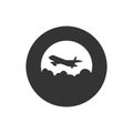 Plane in clear skies icon