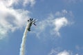Plane climbs into loop - Wing walker Royalty Free Stock Photo
