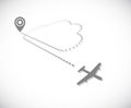 Plane cloud 3d icon