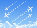 Plane on Cloud shaped ,dream concept Royalty Free Stock Photo