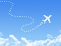 Plane on Cloud shaped ,dream concept Royalty Free Stock Photo