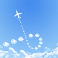 Plane on Cloud shaped ,dream concept Royalty Free Stock Photo