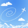 Plane on Cloud shaped ,dream concept Royalty Free Stock Photo