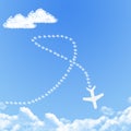 Plane on Cloud shaped ,dream concept Royalty Free Stock Photo