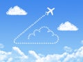 Plane on Cloud shaped ,dream concept Royalty Free Stock Photo