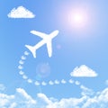 Plane on Cloud shaped ,dream concept Royalty Free Stock Photo