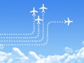 Plane on Cloud shaped ,dream concept Royalty Free Stock Photo