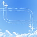 Plane on Cloud shaped ,dream concept Royalty Free Stock Photo