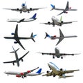 Plane collection isolated on a white background. High resolution Royalty Free Stock Photo