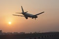 Plane coming into Land Royalty Free Stock Photo