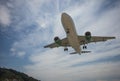 Plane coming in to land, Skiathos, Greece