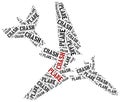 Plane crash or air crash. Word cloud illustration. Royalty Free Stock Photo