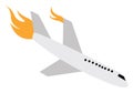 Plane crash, illustration, vector