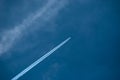 Plane crossing a blue sky